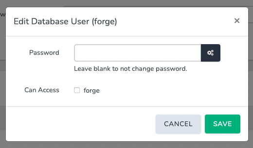 Updating a Database User's Password