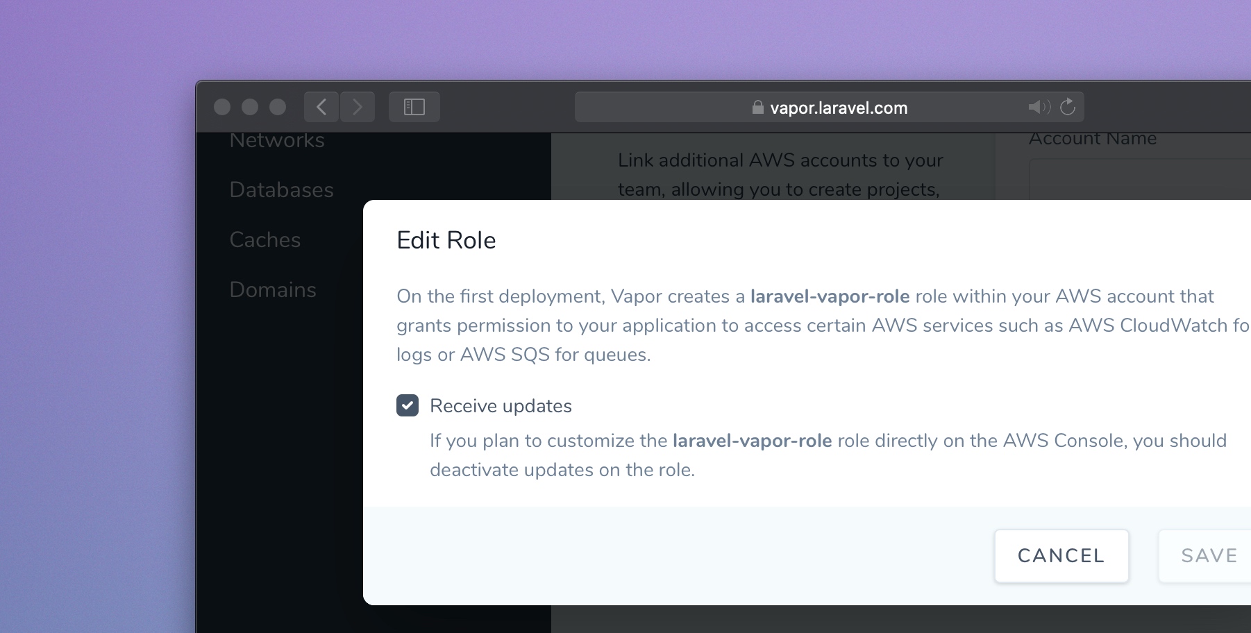 Vapor: Customize Default Role