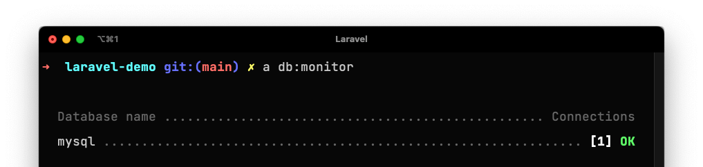 The "db:monitor" command