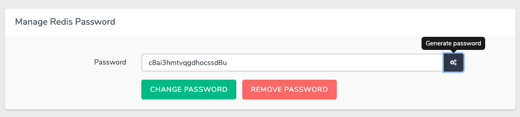 Generating a password for Redis.