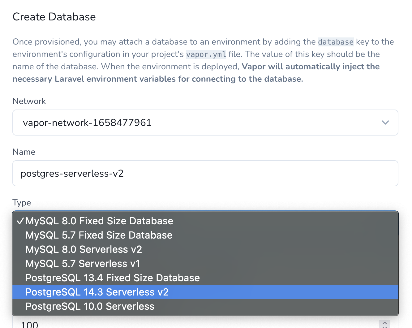 Create Serverless v2 Postgres