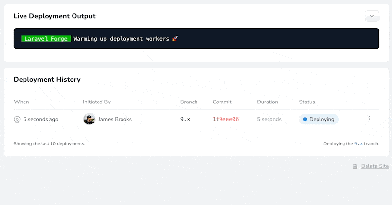 Real-Time Deployment Output