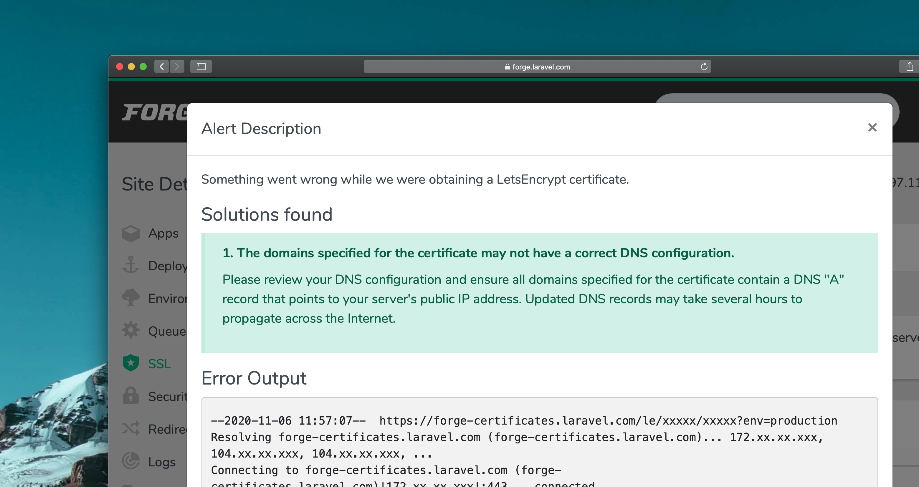 Forge: Better LetsEncrypt Troubleshooting With Solutions