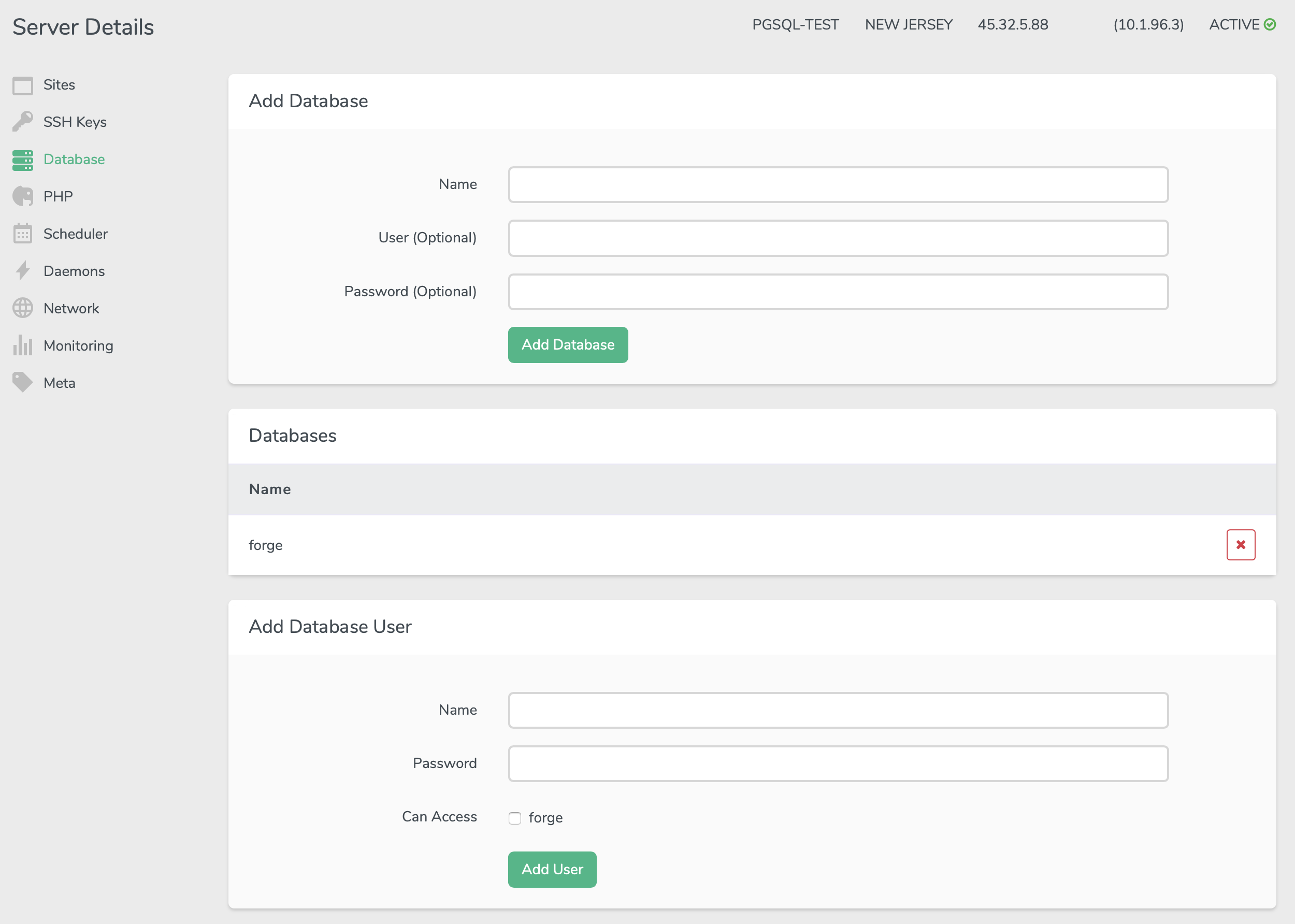 postgres create user and database